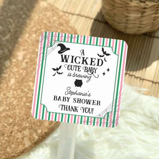 Wicked Cute Baby is Brewing Halloween Baby Shower スクエアシール