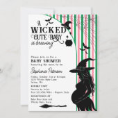 Wicked Cute Baby is Brewing Halloween Baby Shower 招待状 (正面)