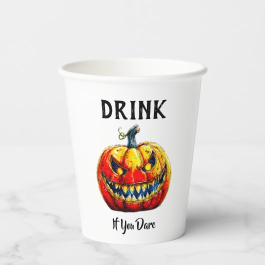 Wicked Drink if you dare Halloween Smiling Pumpkin 紙コップ (裏面)