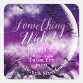 Wicked Fun Halloween Love Moon Wedding スクエアシール (正面)