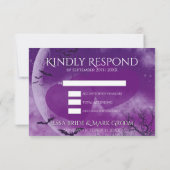 Wicked Fun Halloween Love Moon Wedding 出欠カード (裏面)