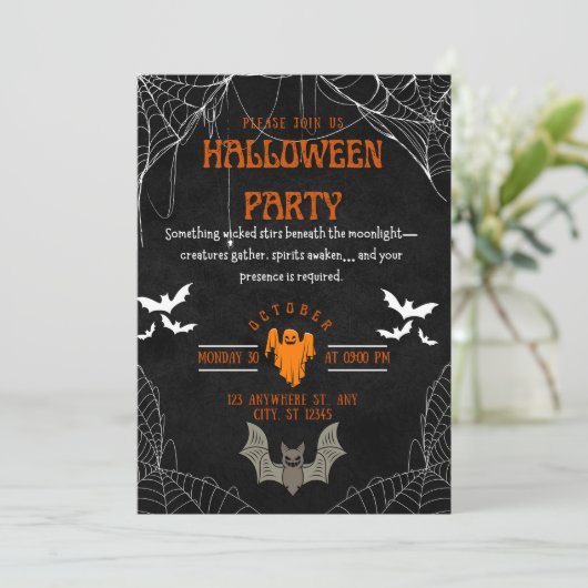 Wicked Ghost Halloween Party Invite 招待状 (スタンド正面)