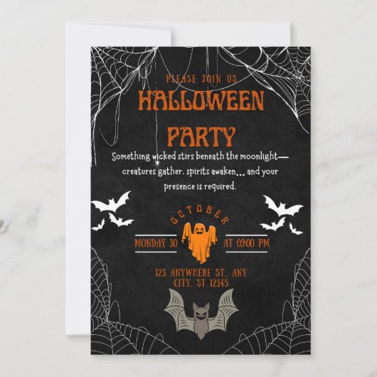 Wicked Ghost Halloween Party Invite 招待状 (裏面)