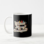Wicked Merry Christmas Retro Groovy New England Xm コーヒーマグカップ (左)