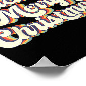 Wicked Merry Christmas Retro Groovy New England Xm ポスター (角)