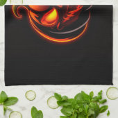 Wicked Neon Pumpkin Halloween Kitchen Towel キッチンタオル (折り畳み)
