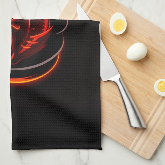 Wicked Neon Pumpkin Halloween Kitchen Towel キッチンタオル (四つ折り)