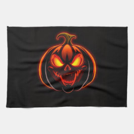 Wicked Neon Pumpkin Halloween Kitchen Towel キッチンタオル