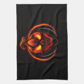 Wicked Neon Pumpkin Halloween Kitchen Towel キッチンタオル (縦)