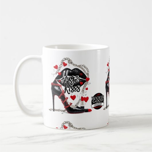 Wicked Polka Radio Hugs and Kisses Mug コーヒーマグカップ (左)
