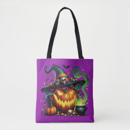 Wicked Pumpkin Witch Cauldron トートバッグ
