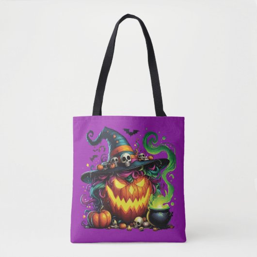Wicked Pumpkin Witch Cauldron トートバッグ (正面)