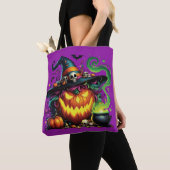 Wicked Pumpkin Witch Cauldron トートバッグ (クローズアップ)