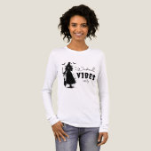 "Wicked Vibes Only" - ハロウィンの黒い魔女デザイン トライブレンドTシャツ (正面全体)