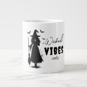 "Wicked Vibes Only" - ハロウィン ブラックウィッチ -  ジャンボコーヒーマグカップ