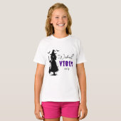 "Wicked Vibes Only" - ハロウィーン ブラックウィッチ -  Tシャツ (正面フル)