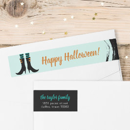 Wicked Witch Boots Halloween Address Labels ラップアラウンドラベル