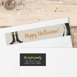 Wicked Witch Boots Halloween Address Labels ラップアラウンドラベル