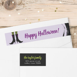 Wicked Witch Boots Halloween Address Labels ラップアラウンドラベル