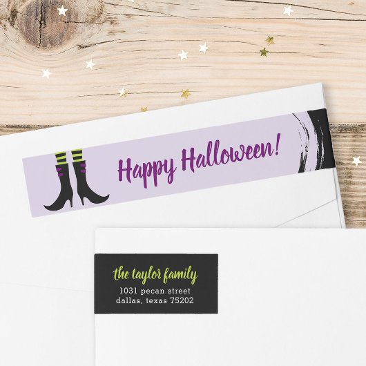 Wicked Witch Boots Halloween Address Labels ラップアラウンドラベル