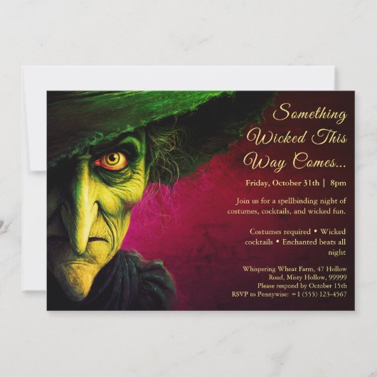 Wicked Witch Halloween Costume Party Invitation 招待状 (正面)