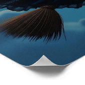 Wicked Witch on a Broom at Full Moon ポスター (角)