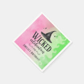Wicked Witch Pink and Green Paper Napkin スタンダードカクテルナプキン (角)