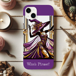 Wicked Witch Spooky Purple Gold Hue Art Deco Funky Case-Mate iPhone 14 Plusケース