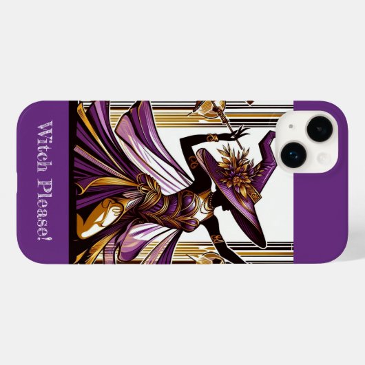 Wicked Witch Spooky Purple Gold Hue Art Deco Funky Case-Mate iPhoneケース (裏面 (横))