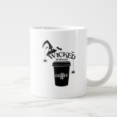 Wicked Without Coffee – Funny Witchy Coffee Lover ジャンボコーヒーマグカップ (右)