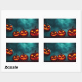 Wickedly Beautiful Halloween – Haunted Pumpkins 長方形シール (シート)