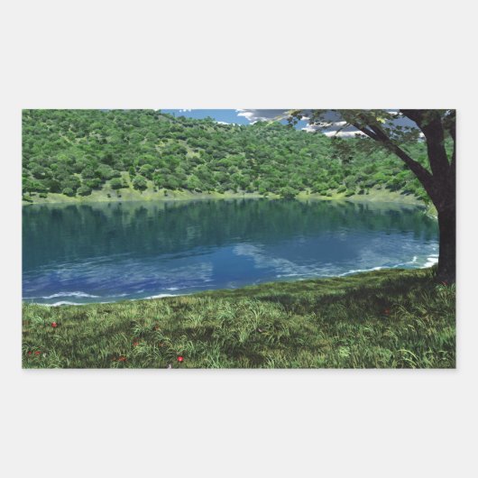 Wicken深いウォーターズスティッカー 長方形シール (正面)