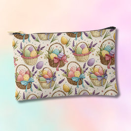 Wicker Basket Easter Eggs with Lavender アクセサリーポーチ