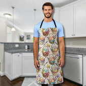 Wicker Basket Easter Eggs with Lavender エプロン