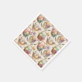 Wicker Basket Easter Eggs with Lavender スタンダードカクテルナプキン (角)