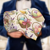 Wicker Basket Easter Eggs with Lavender ネクタイ