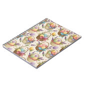 Wicker Basket Easter Eggs with Lavender ノートブック (左側)