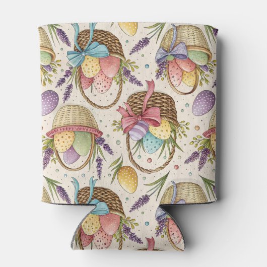 Wicker Basket Easter Eggs with Lavender 缶クーラー (裏面)