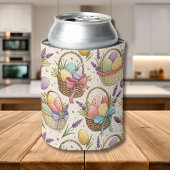 Wicker Basket Easter Eggs with Lavender 缶クーラー