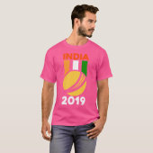 WicketとBall India Cricket Team 2019 Cricket Je Tシャツ (正面フル)