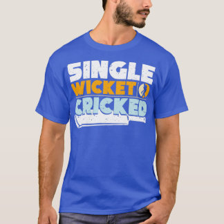Wicketクリケット独身の選手スポーツチームスポーツ Tシャツ
