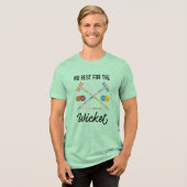 Wicketクロケーおもしろいトの休息なし トライブレンドTシャツ (正面全面)