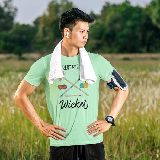 Wicketクロケーおもしろいトの休息なし トライブレンドTシャツ