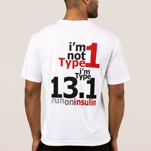 Wicking -人のタイプ1の糖尿病の半マラソン選手- tシャツ (裏面)