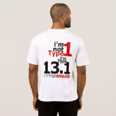 Wicking -人のタイプ1の糖尿病の半マラソン選手- tシャツ (裏面フル)