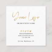 Wickless Candle Gold Script Logo Lux Care Card スクエア名刺 (裏面)