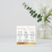 Wickless Candle Gold Script Logo Lux Care Card スクエア名刺 (スタンド正面)