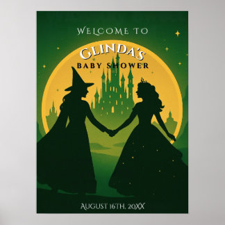 Wicky Baby Shower Welcome Poster -Elphaba &Glinda ポスター