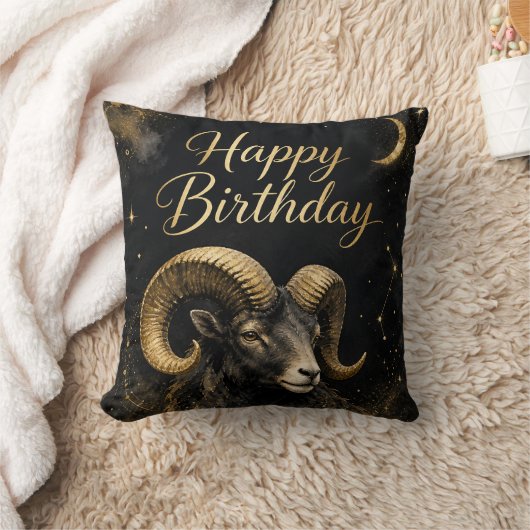 Widder Happy Birthday Sternzeichen Design クッション (ブランケット)