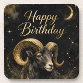 Widder Happy Birthday Sternzeichen Design コースター (正面)